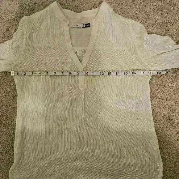 VINCE OFF WHITE RAYON/SILK CREPE PULLOVER STYLE BLOUSE SIZE 2 - Picture 9 of 10